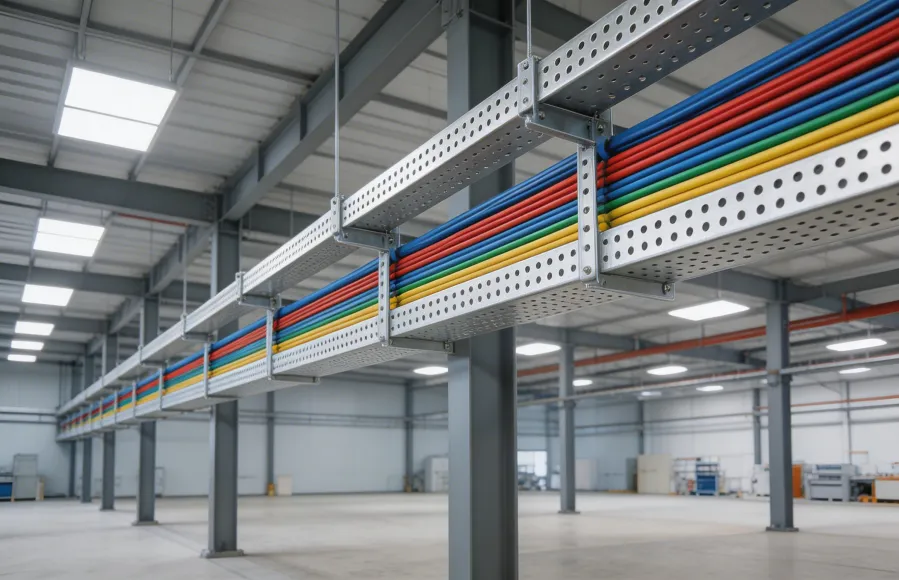 Industrial cable tray and cable management system installation